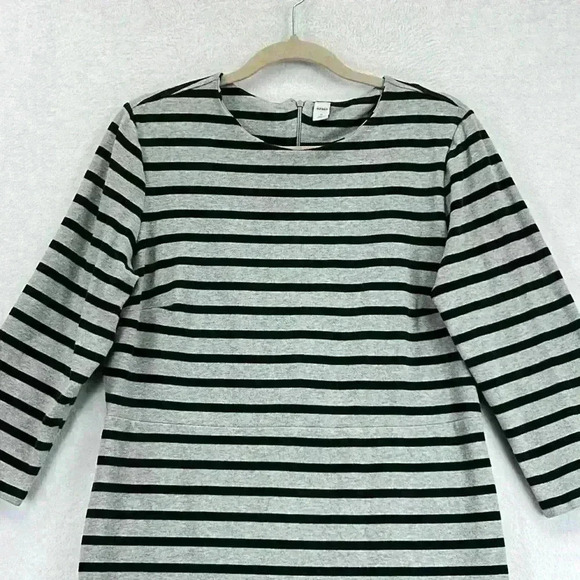 Old Navy Women’s Dress Size XL Gray/Black Stripe Cotton/Spandex Knit 3/4 Sleeves - Picture 3 of 10